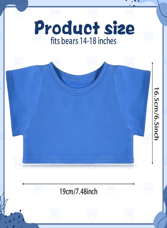 RoundFunny Bear Tee Shirt Fit 14-18inch Bear Clothes Stuffed Animal Clothes Shirt Basic Stuffed Bears Dolls Shirt, Blue - Image 2